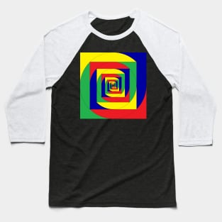 rainbow colored spiral, plus green Baseball T-Shirt